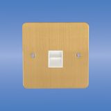 Tel Socket, Flat Brushed Brass