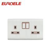 British Standard Aluminum Plate 2 Gang 13A Double Socket