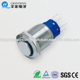 19mm 1no Nc/2no 2nc Resetable Self-Locking High Flat Ring Illuminated Button Switch IP67 Ik10