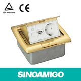 Pup up Floor Socket Outlet Box with Schuko Power Sockets+CAT6+Rj11