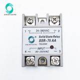 SSR-75AA 75A 90-250VAC Input 24-380VAC Output Single Phase AC to AC SSR Solid State Relay