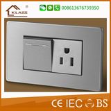 Wenzhou Factory Brushed Stainless Steel Hotel Switch Socket with Ce Certificate
