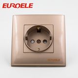 Ce/CB Standard 86*86mm Gold Color European Wall Socket