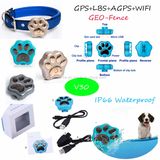 Geo-Fence Waterproof Portable Pet GPS Tracker with WiFi Anti-Lost V30