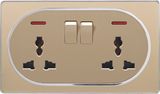 New Design Metal Surface Double 13A Square-Pinned Wall Socket and Two Gang Wall Switch UK Standard