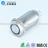 Qn12-D5 12mm Flat Ring LED Latching with Wire Push Button Switch