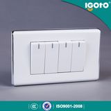 American Style 4 Gang 1 Way Electrical Wall Switch for Home