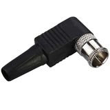 Right Angle F Quick Male with Black Plastic