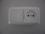 European Style of Block Two Way Switch and Single Socket