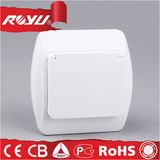 16A European Type ABS Material Schuko Socket with Waterproof Cover