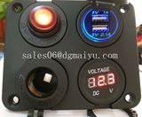 Marine Car Truck 12V-24V Waterproof Panel Mount Dual USB Power Socket Charger