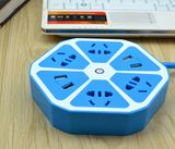 4 Way Extension Cord Socket Tower with Switch Multi 4 Outlet 4 USB