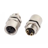 Circular Waterproof Connector M12 3pin Rear Mount Connector