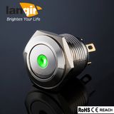 16mm Short Body Waterproof Flat Nickel Plated Brass DOT Momentary Pushbutton Switch