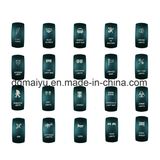 5 Pin Rocker Switch, on-off LED Light, 20A 12V, Blue