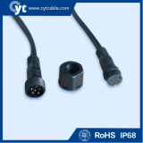 Certified 6 Pin Black Cable Male and Female Connector for LED Lighting