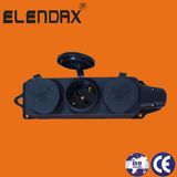 Rubber Three Way Waterproof Socket Outlet (P6310E)