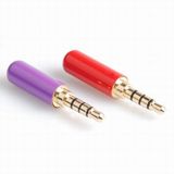Colorful Mini 3.5mm 4 Pole Jack Audio Connector Adapter Headphone Plug