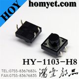 High Quality12*12*8 DIP Tact Switch with Round Button 4pin (HY-1103-H8)