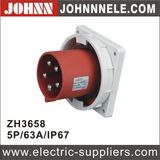 IP67 5p 63A Panel Mounted Plug for Industrial with Ce Certification