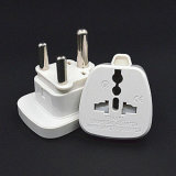 White Universal Us UK EU to South Africa Plug Adapter with Safety Shutter