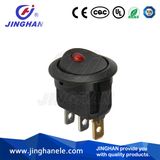 Red LED DOT Mini Round Type Rocker Switch on-off