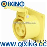 Cee Yellow 16A Straight Type Panel Mounted Socket