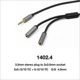 Aux Cable Mini 3.5mm Stereo Plug to 2X3.5mm Socket (1402-4)