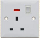 British Standard 13A Switch Socket with Neon