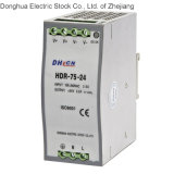 HDR-75 Single Output Industrial DIN Rail Power Supply AC 88-264VAC to DC 75W 24VDC 3.2A