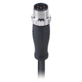 M12 5pin Male Circular Connector Molded with Cable Plug