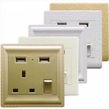 USB UK Wall Socket Output Dual Port USB Charger Switch Outlet with LED Indicator