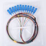 12 Core Sc/Upc Single-Mode Color Fiber Optic Pigtail