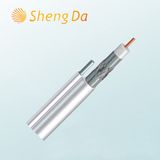 White PVC Jacket 75 Ohm Coaxial Drop Cable with Messenger