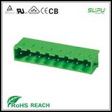 Header 5.0/5.08mm Pitch Angled Pin Male Connector with Locking Device