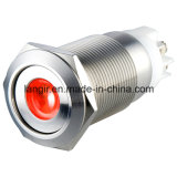 19mm Red DOT LED Latching Push Button Metal Car Switch