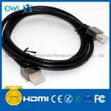 Slim HDMI 19 Pin Plug-Plug Cable for 4K & HDTV with Black Plug