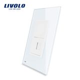 Livolo Us/Au Standard 1-Gang Computer Socket with Glass Panel, Vl-C591c-11