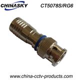 Silver Plated BNC Male Compression Connector for RG6 Cable (CT5078S/RG6)