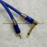 3.5 Stereo to 6.35 Right Angle Microphone Link/Guitar/Music Instrument Blue Cable