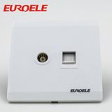 White Color PC Tel TV and Satellite Socket