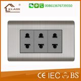 Metal Clad Triple 2pin Socket Good for Middle East
