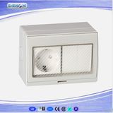 IP55 2 Gang Switch and 1 Gang Germany Socket Waterproof Wall Switch Socket