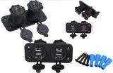 12V Dual USB Power Adapter Digital Car Cigarette Lighter Socket Splitter Charger