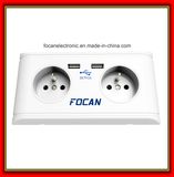 High Efficiency France Standard Plug Socket USB 5V1a Wall Plates Socket