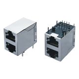 2X1 Dual Port Stacked RJ45 Connector