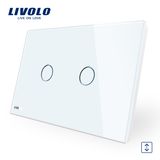 Livolo 2 Gang Curtain Touch Screen Switch for AC110-250V Vl-C902W-11