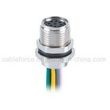 8pin M8 Female Panel Mount Connector for Sensor and Actuators with Wires