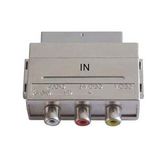 Nickel-Plated Connector Mini Scart Plug to 3RCA Jack Scart Adapter