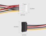 4pin to 2 Ports of 15pin SATA Cable